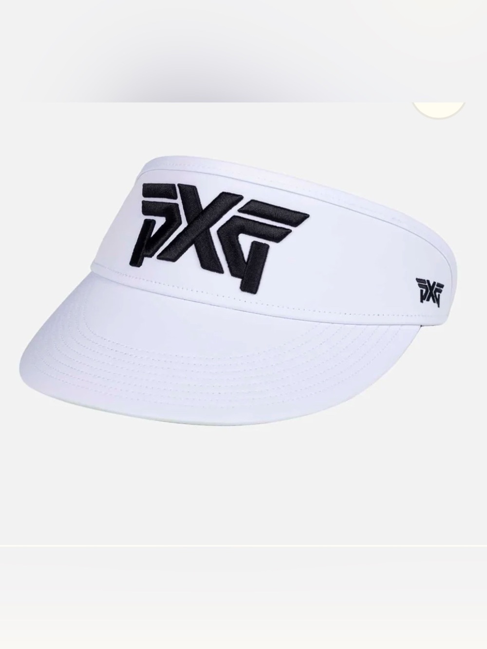 PXG White Visor with Black Logo Embroidery